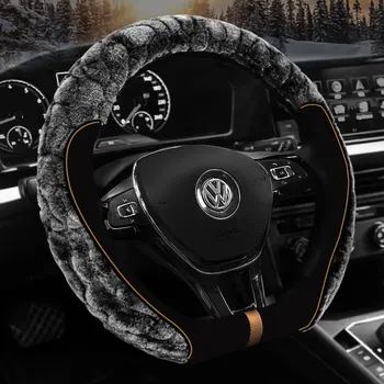 

2021 New Style Pure wool car steering wheel cover For skoda superb 2 3 octavia 2 a5 fabia 1 karoq rapid yeti Kodiaq accessories
