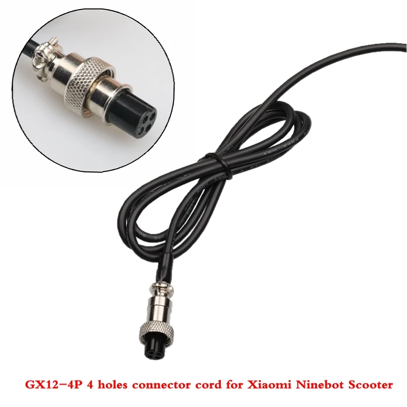 

63V Charger Output line GX12-4P 4 holes connector cord for Xiaomi Ninebot Scooter Accessories GX12 4P 8 mm in diameter