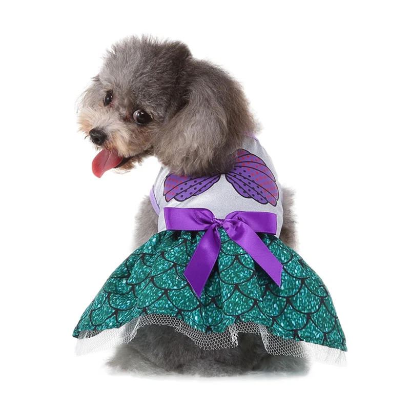 Dog Funny Cartoon Princess Dress and Hat Set Halloween Pet Cosplay Costume Puppy Clothes Outfits for Small and Medium Dogs