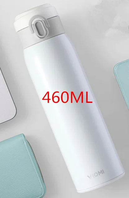 460ml white Xiaomi mi jia VIO mi вакуум из нержавеющей стали 24 часа колба вода «Умная» бутылка термос одной рукой - Цвет: 460ml white