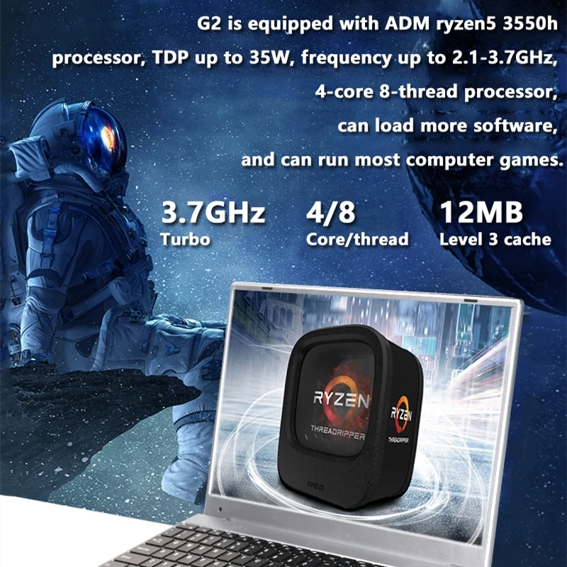KUU G2 Gaming Laptop AMD Ryzen5 3550H 16GB Dual