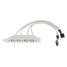 Placa base Dual cabezal de 9 pines a 4 puertos USB 2,0 hembra Cable PCI soporte(China)