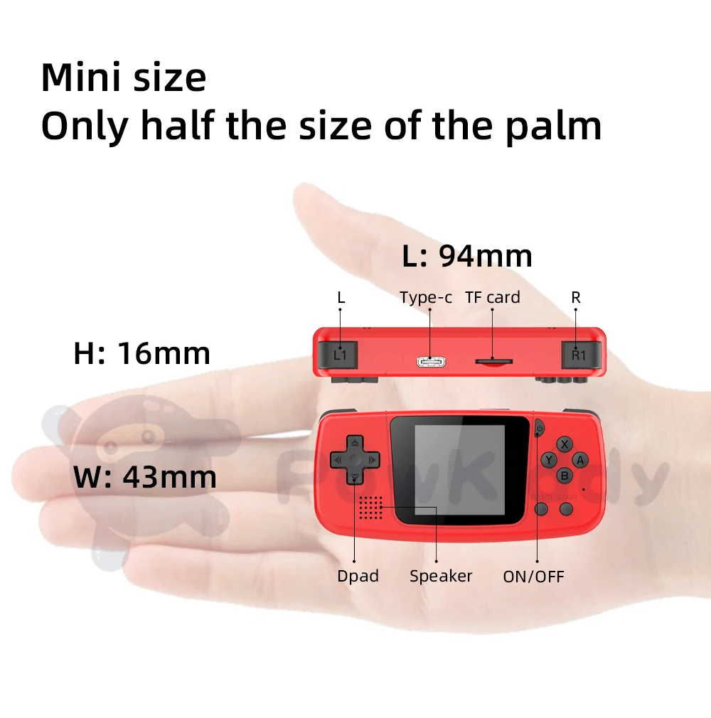 POWKIDDY NEW Funkeys Q36 Mini 1.5 Inch Ips Screen Open Source Handheld Game players Keychain Mini Console Children's Gifts