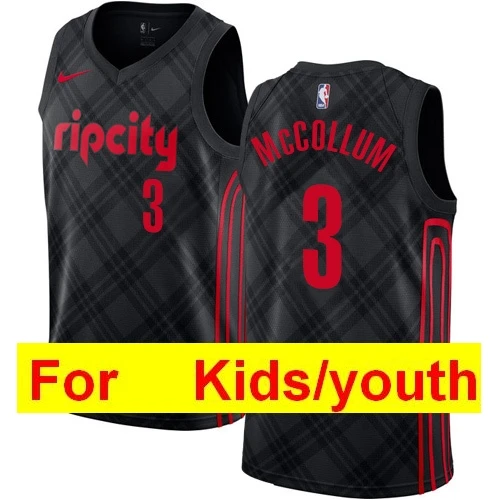 Черный Портландский Дамский Лиллард CJ McCollum баскетбольные майки - Цвет: Черный