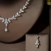 HIBRIDE Newest Luxury Sparking Brilliant Cubic Zircon Clear Necklace Earrings Wedding Bridal Jewelry Sets Party Accessories N-12 ► Photo 3/6