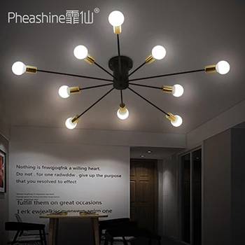 

Post-modern living room, restaurant, study, creative ceiling lamp, northern Europe simple children's room warm iron lamp