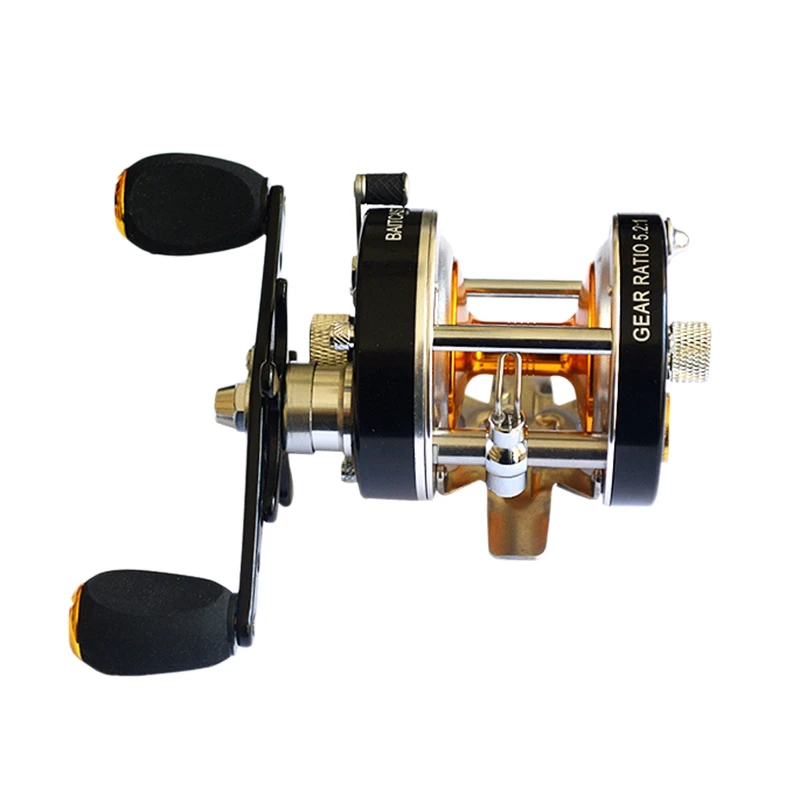 

Reel Round Fishing Reel Salmon/Hardhead Bass and Offshore Salt Water 7Bbs 5.2:1 Trolling Carp Reel