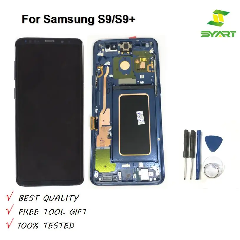 

Super AMOLED LCD Display For Samsung Galaxy Galaxy S9 S9 Plus S9+ LCD Touch Screen Digitizer Assembly With Frame For S9 S9+ LCDs