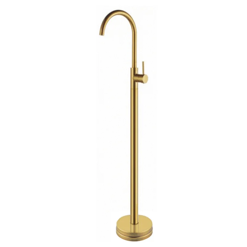

Wholesale Classic Solid Brass Matte Black Finish Black Single Handle Freestanding Bathtub Filler Faucet Floor Mount