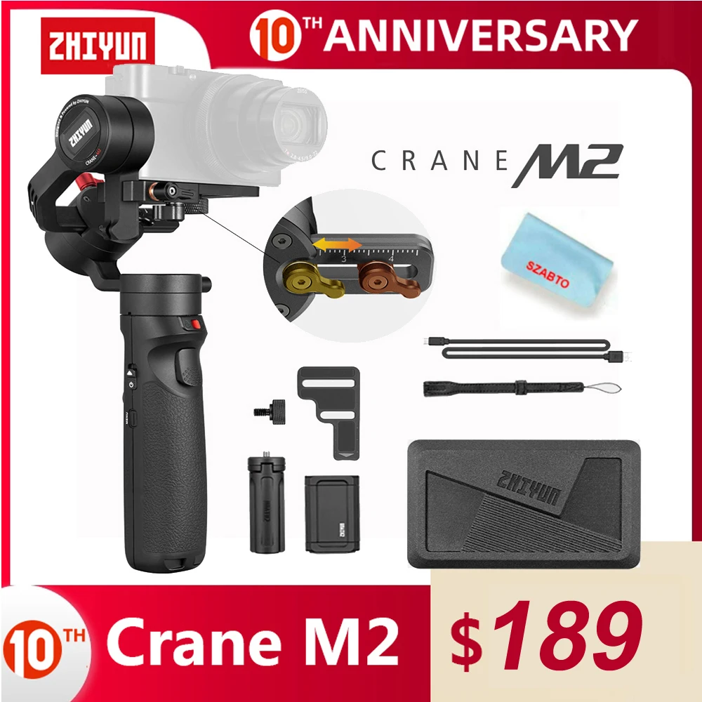 ZHIYUN Crane M2 Gimbals для смартфонов беззеркальная экшн компактная камера 500g3 AxisHandheld Gimbal