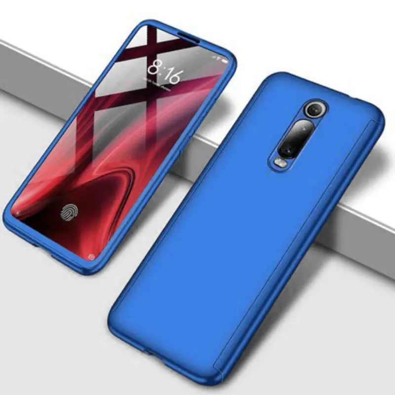 Синий 360 Полное покрытие чехол для телефона для Xiao mi Red mi Примечание 8 7 6 5 K20 Pro 5A 7A чехол для Xiaomi mi 9T Pro A3 A2 Lite CC9 CC9E жесткий Funda - Цвет: Синий
