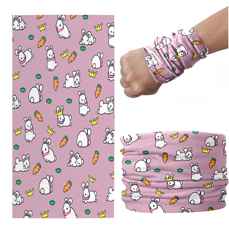 Fashion Fun Mini Pattern Headscarf Cartoon Animal Bandana Women Dust-proof Headwear Hiking Protective Face Elastic Wrist Strap