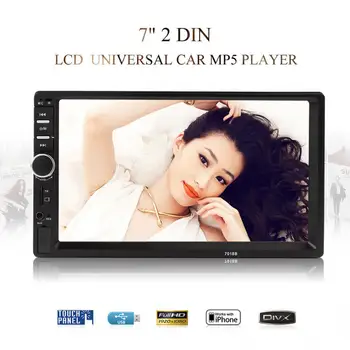 

7018B 7 Inch LCD HD Double DIN Car In-Dash Touch Screen Bluetooth Car Stereo FM MP3 MP5 Radio Player Wireless Remote Control