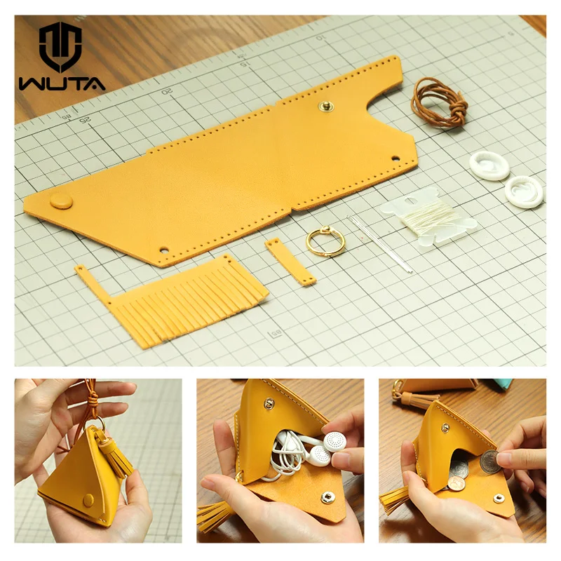 WUTA DIY кошелек хранилище для монет из натуральной кожи сумки брелок Подвеска Декор