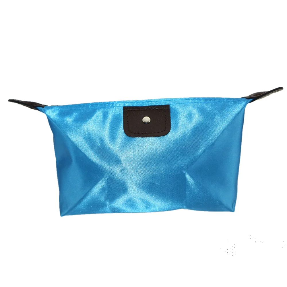 Косметичка из мерсеризованной кожи ярких цветов, женская модная Удобная дорожная водонепроницаемая сумка для хранения, сумка для макияжа, сумка для пельменей - Цвет: Синий