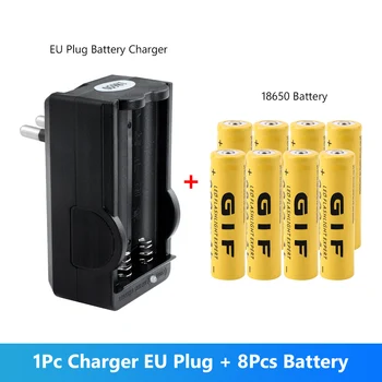 

New 8Pcs 3.7V 9800mAh 18650 Rechargeable Lion Battery + Charger For Led Flashlight MP3 Player Mini Fan 18650 Lithium Ion Battery