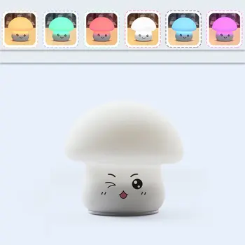 

Colors Change Led Mushroom USB Night Light Silicone Soft Cute Baby Nursery Lamp LED Night Light Baby Kids Bedside Lamp
