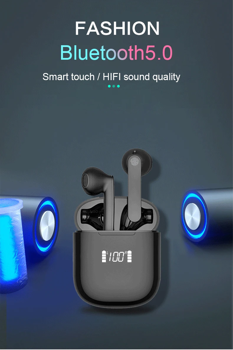 Controle de Toque Fone de Ouvido Fone com Microfone para o Telefone Bluetooth Fones Esportes Runing Alta Fidelidade 9d Baixo Estéreo Binaural Chamada Tws 5.0 1 9d baixo estéreo binaural chamada fone com microfone para o telefone