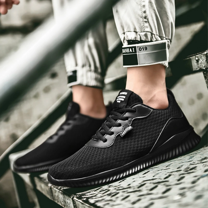 

Outdoor Men Running Jogging Walking Athietic Buffer Shock Stable Slip Shoes Lace-up Breathable Comfortable Non-slip Sneakers
