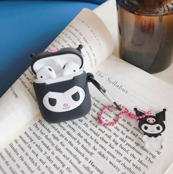 kuromi Японская Милая мультяшная гарнитура чехол для AirPods Cinnamoroll Melody Kuromi Buzz Toy беспроводной Bluetooth наушники чехол s с подвеской - Цвет: kuromi