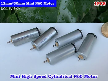 

1pcs N60 1230 Mini Cylindrical Motor 12mm*30mm Micro Cylinder Round Electric Motor 1.5V-3V 15800RPM High Speed Large Torque DIY