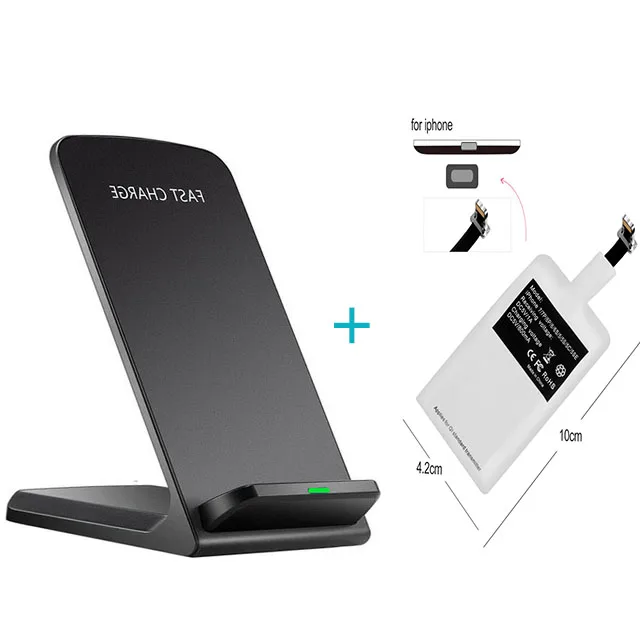 For iphone kit Беспроводное зарядное устройство Qi, комплект, адаптер для зарядки, приемная панель, катушка, приемник для iPhone 5, 6, 7, XS Max, XR X 8, для samsung S9, S8, S7 - Цвет: For iphone kit