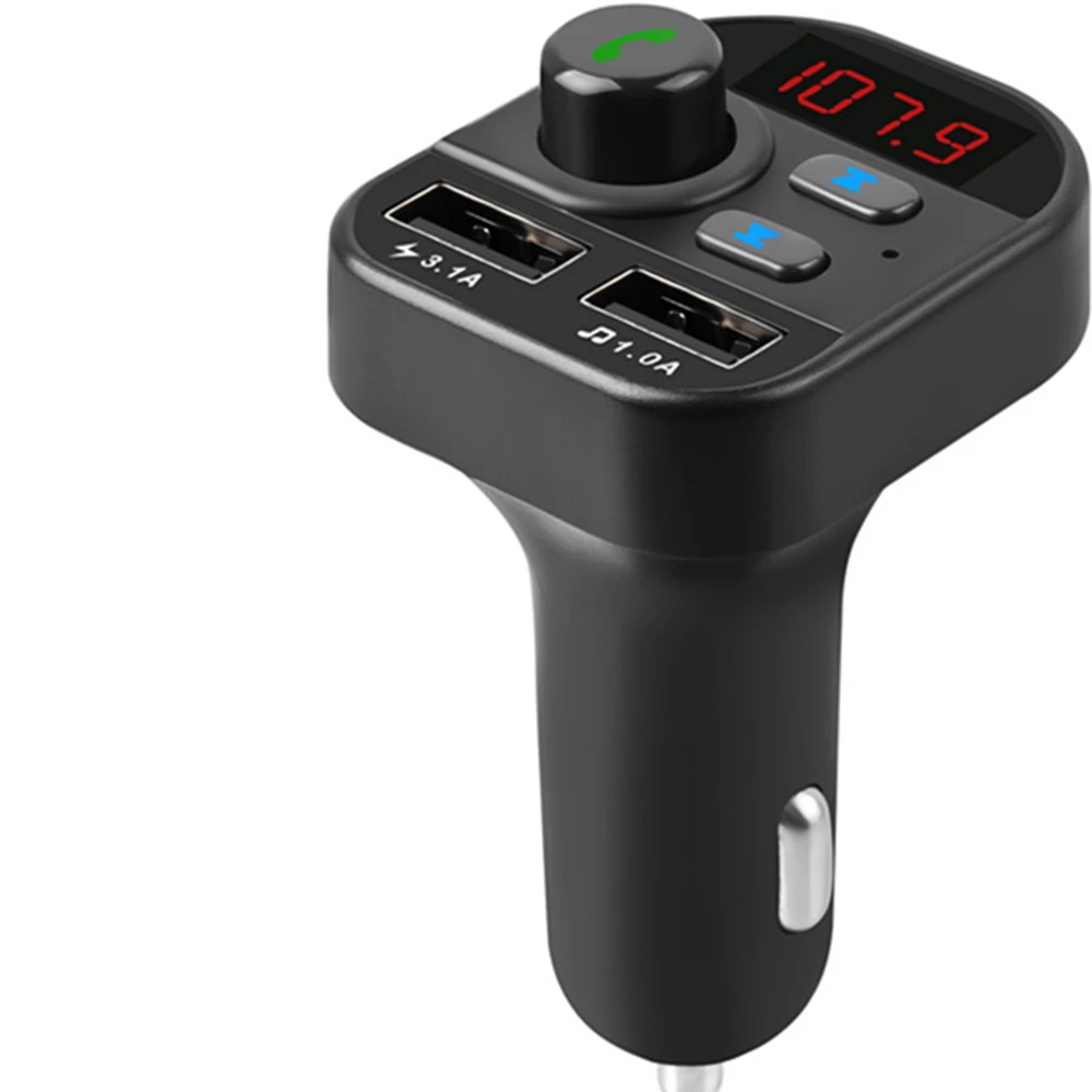 

USB Bluetooth 5.0 Car Charger Dual Car Bluetooth MP3 Handsfree Phone MP3 Player