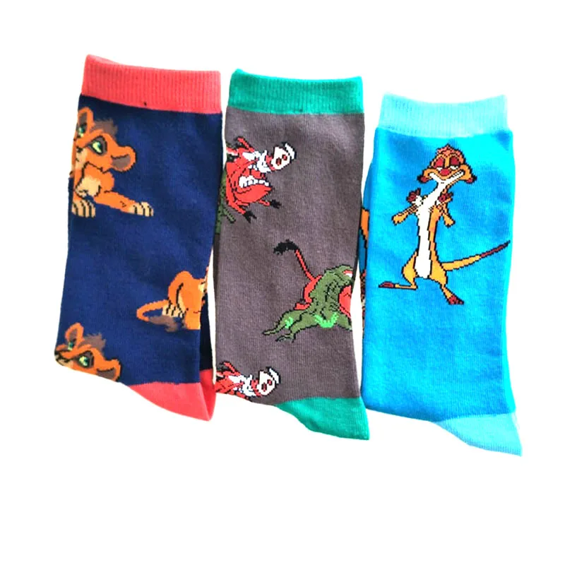 Creative Lovely Cartoon Lion Boar Cute Socks Couples Casual Personality Tide Socks Outdoor Streets Hip Hop Happy Funny Men Sox