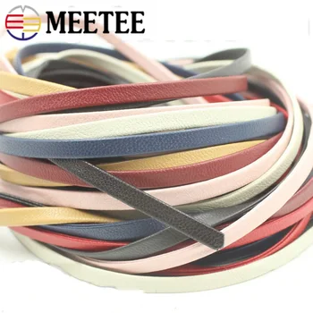

Meetee 10Meter 5mm PU Soft Skin Rope Imitation Leather Cords DIY Jewelry Necklace Decoration Leather Rope Crafts Material CD018
