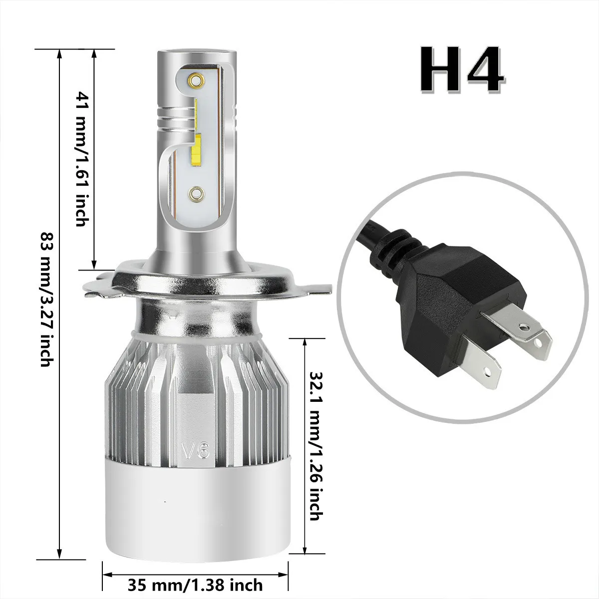 

Car LED Headlight H1 H3 880/881/H2 H7 H11/H8/H9 9005/HB3/H10 9006/HB4 9012 H4/HB2/9003 9004/HB1 Auto Bulb Headlamp 6000K Light