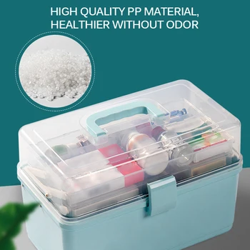 

Portable 3 Layer Foldable Medicine Storage Box Durable Medicine Cabinet Plastic First Aid Kit Medicine Storage Box Organizer