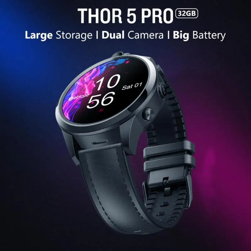 Zeblaze Смарт-часы THOR5 PRO с циферблатом, 3 Гб+ 32 ГБ, 1,6 дюймов, фитнес-трекер, двойная камера, 4G, Смарт-часы, сетевой ремешок для Andro