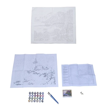 

HOT-2 Set DIY Painting By Numbers Frameless Picture Painting WallCanvas Home Decor for Living Room (40 X 50CM),Beach House & New