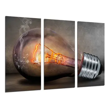 

Vintage bulb, photo print on wood, modern picture decorative 26271