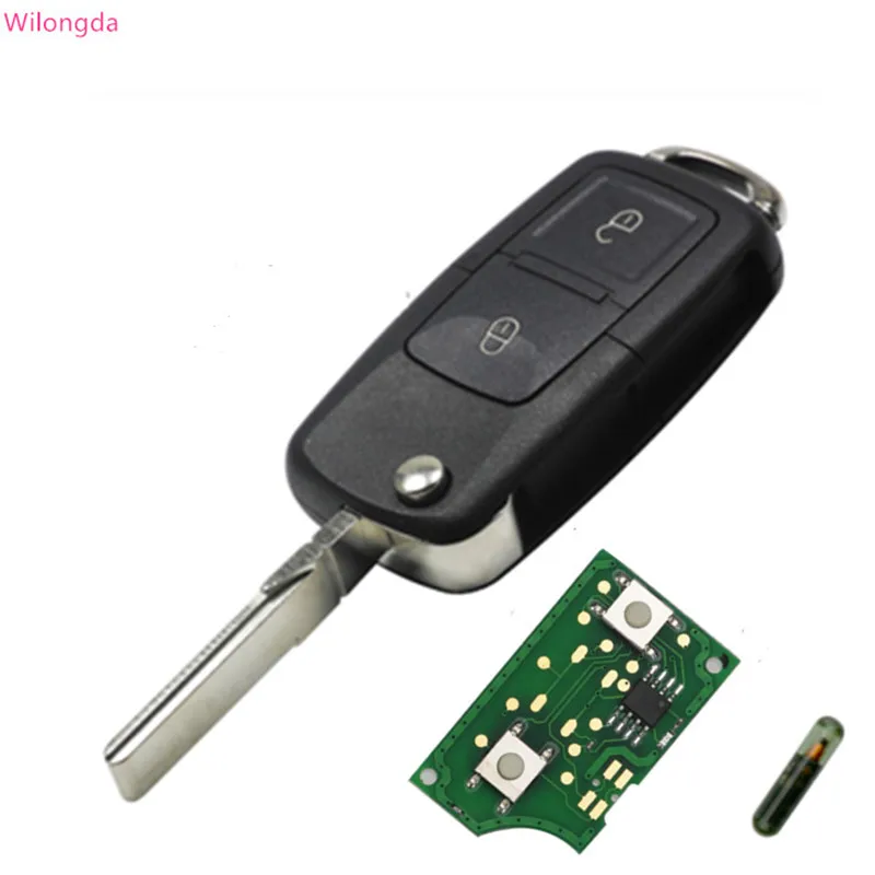 Wilongda 2 Buttons Remote Car key For 1J0959753CT 1J0959753AG 434Mhz ID48 Chip VW Bora Polo Golf | Автомобили и мотоциклы