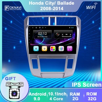 

OKNAVI Android 9.0 Car Player GPS Navigation Multimedia For Honda-CITY/ Ballade Auto Manual Air Radio 2008-2014 Car Stereo Radio
