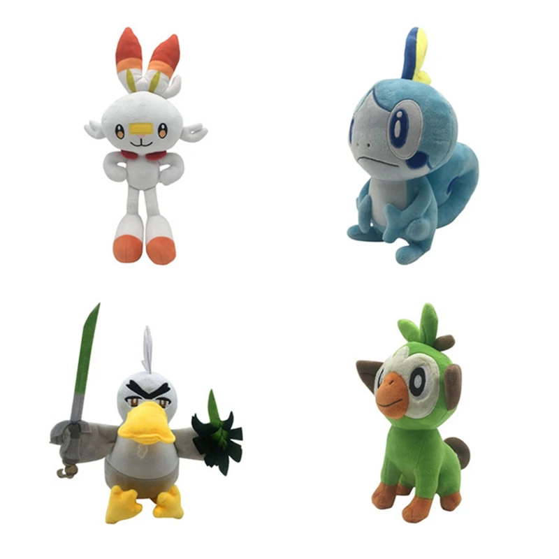 

4PCS / Set of cute plush toys doll monkey lizard rabbit soft fill game anime toys kids birthday gifts M114