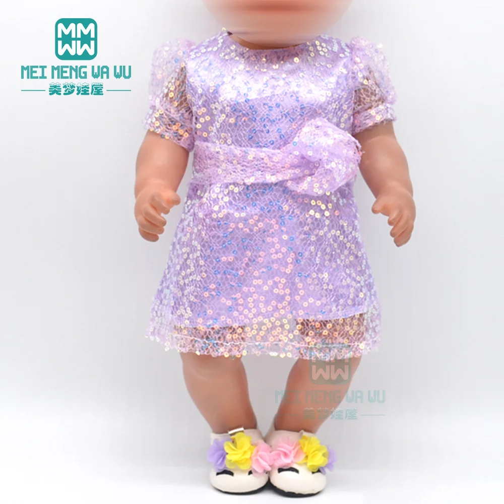 

Fits 43cm-45cm toy new born doll clothes fashion T-shirt, Bow bowknot gauze skirt Christmas gifts for children