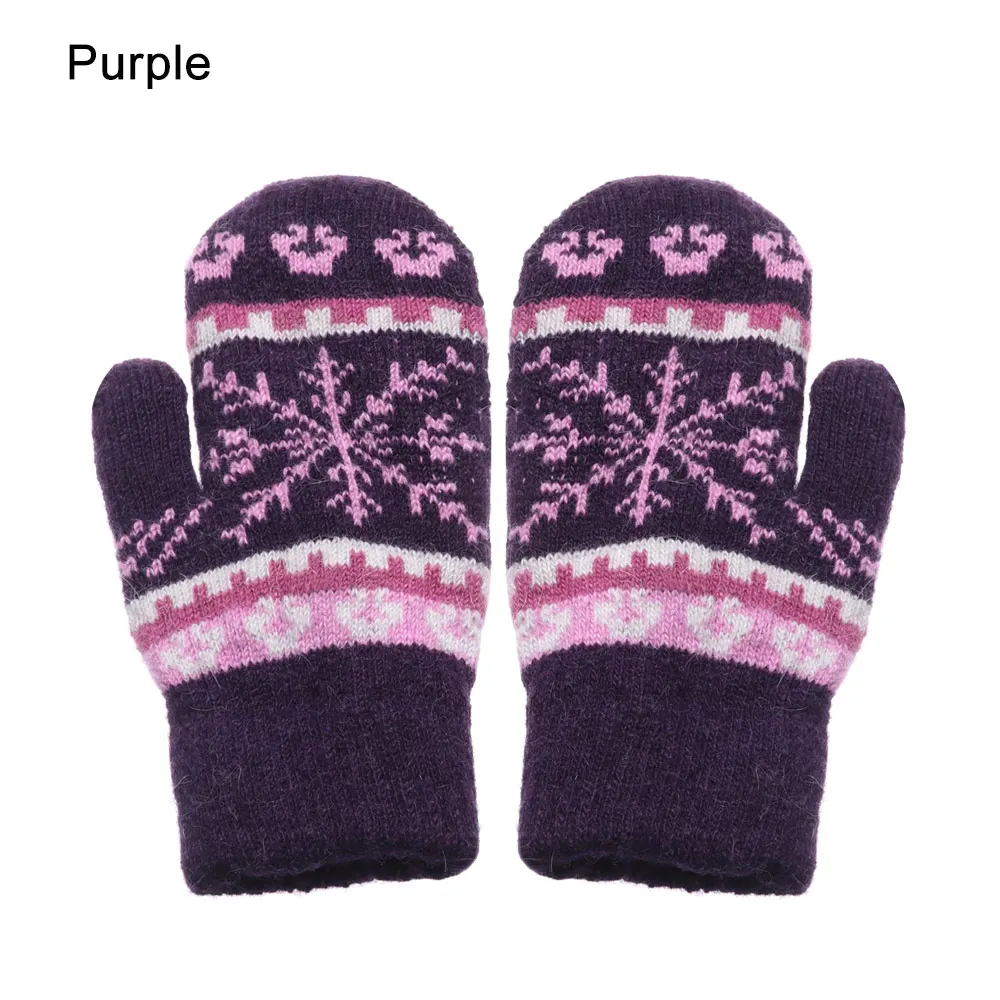 pink 1 пара, Модные женские перчатки для девочек, зимние вязаные теплые перчатки, Непродуваемые перчатки с узором, варежки для спорта на открытом воздухе - Цвет: pink