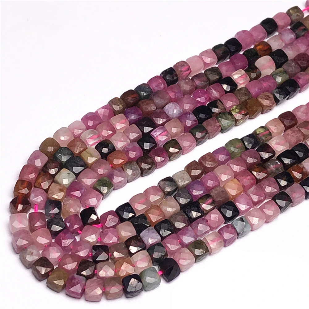 Wholesale Natural Stone Cube Faceted Beads accessories 4mm Tiny FashioneCharms Crystal DIY Gem Beads For Jewelry Making Bracelet