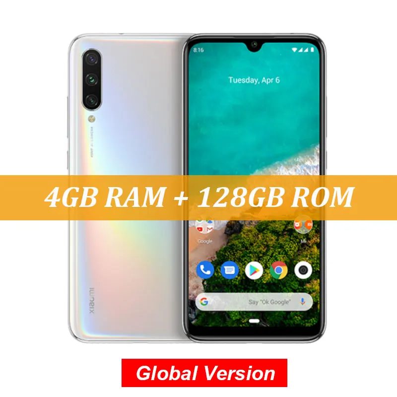 Новая глобальная версия Xiaomi mi A3 mi A3 4GB 128GB Смартфон Snapdragon 665 48MP Тройная камера 32MP фронтальная камера 6,08" AMOLED - Цвет: White