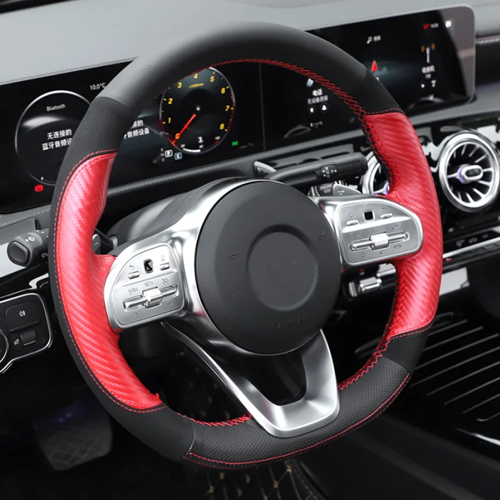 Для Mercedes Benz C E Class W205 W213 углеродное волокно кожа машинное Ручное шитье рулевое колесо покрытие четыре сезона Нескользящая ручка
