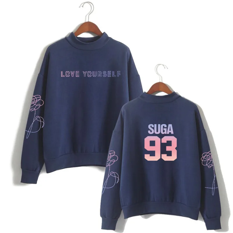 93 Navy blue Хип-хоп jungkook97 водолазка новая DNA K-pop одежда harajuku kpop bangtan Love Yourself kpop suga93 толстовки Верхняя одежда - Цвет: 93 Navy blue