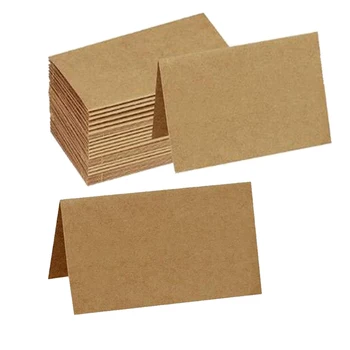 

50pcs Vintage Blank Kraft Paper Table Number Name Card Place Cards Guest Seat Card Wedding Birthday Party Decoration Accessories