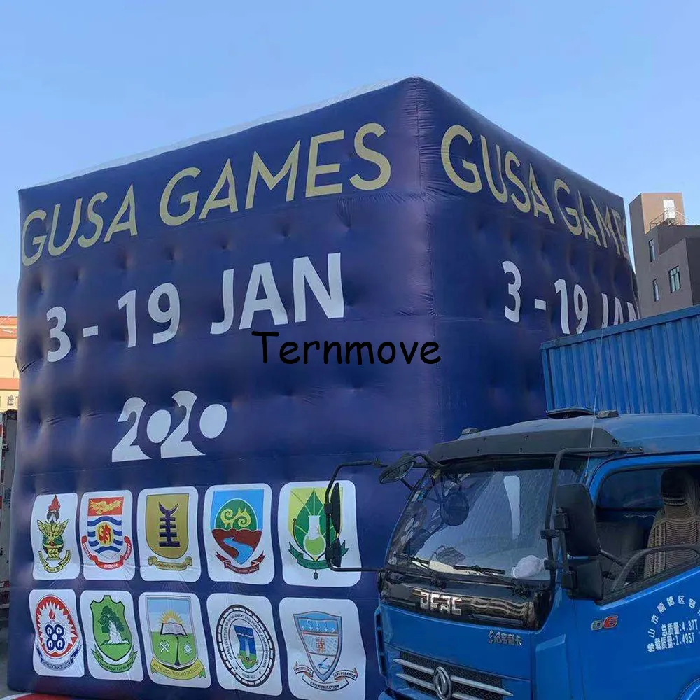 Надувные квадратной формы воздушный шар рекламы с 4-х сторон цифровая печать на заказ надувные гелием продвижение square Cube шар