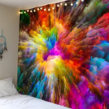 

3D cool smoke printed polyester tapestry scene layout lanyard can be customized