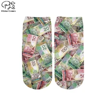 Новые 3D печатные долларов носки деньги Забавные милые хлопковые мужские короткие носки унисекс Женские harajuku Повседневные носки MON-004