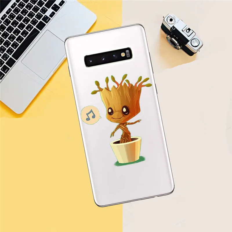 Groot cuteFor samsung Galaxy S6 S7 Edge S8 S9 S10 Plus Lite Note 8 9 10 M10 M20 M30 Plus pro чехол для телефона Etui Funda