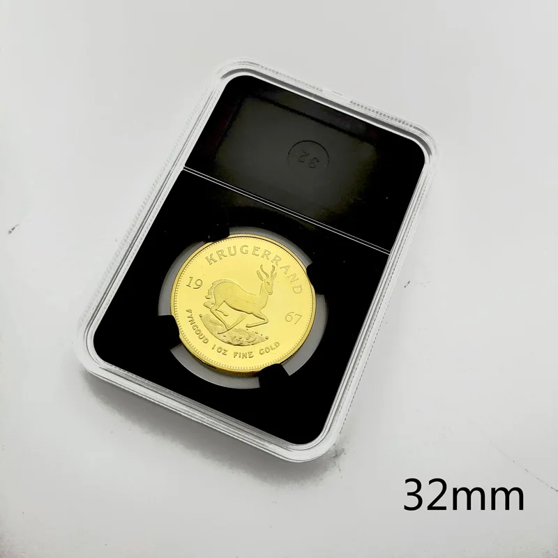 2021 New! Black color 32mm 40mm Grade coin Slab Graded storage box case PP Inner pad DISPLY  panda SLAB 1pcs a lot 6