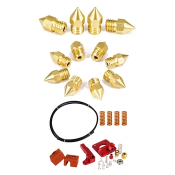 

29 Pcs for 3D Printer Kit: 22 Pcs 3D Printer Nozzles Extruder Nozzle & 7 Pcs Springs Extruder Sock Capricorn Clone Tube
